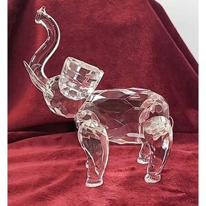 VTG Shannon Crystal Ireland Faceted Clear Crystal 6" Elephant Trunk Up-EXCELLENT